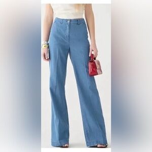 J Crew Carolina wide leg chambray pant size 6